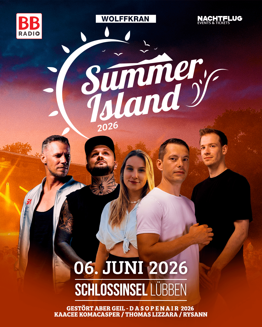 Summer Island Open-Air /w. Gestört Aber GeiL, KaaCee, Thomas Lizzara & Rysann